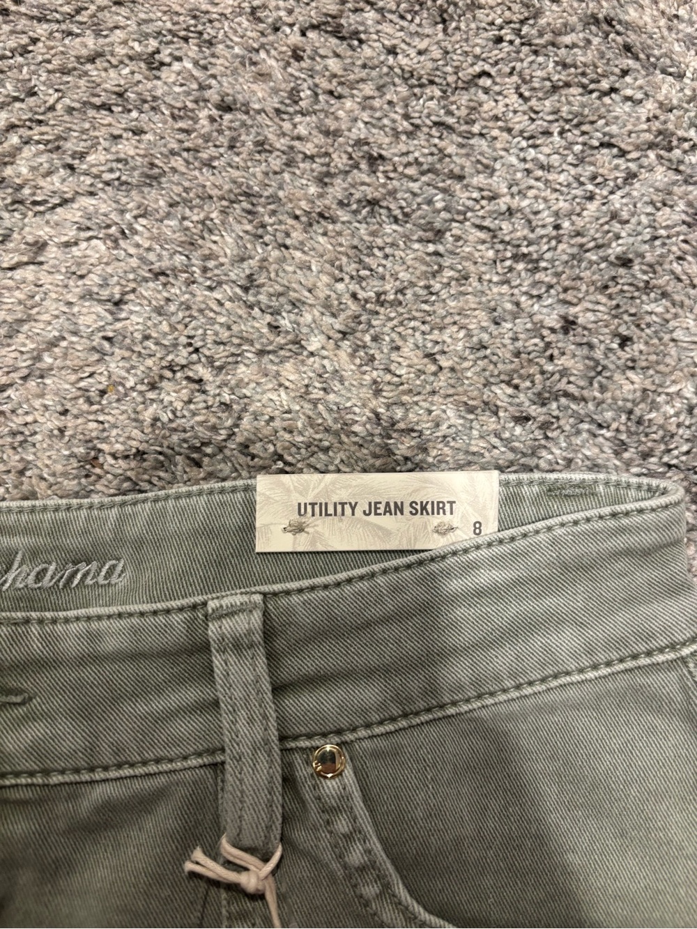 Tommy Bahama Olive Utility Jean Skirt - Picture 4 of 6